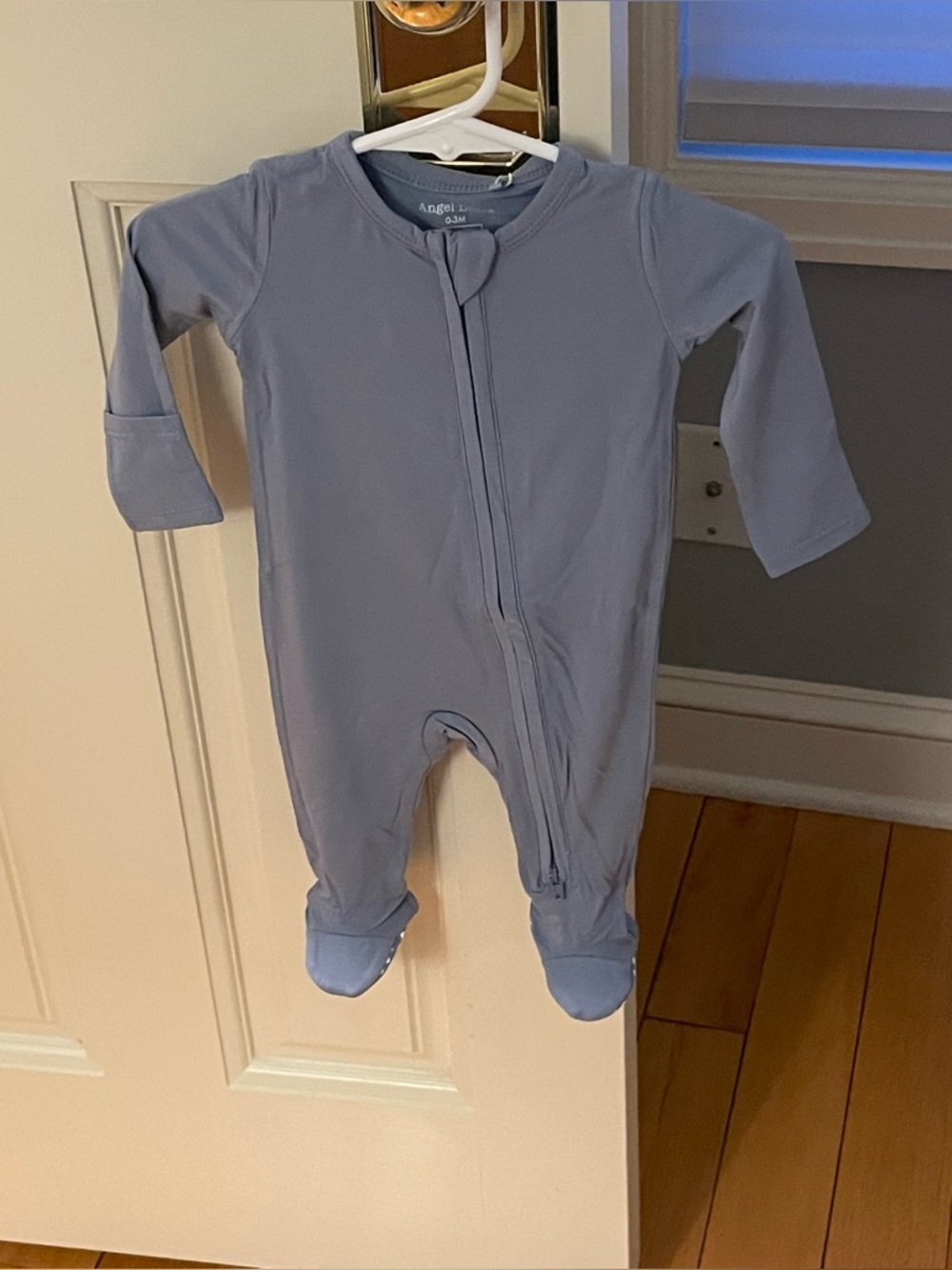 SOLD!!! NWT Angel Dear Bamboo Blue Solid Zipper Footie Pajama Size 0-3M